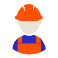Catalogue équipement industriel - sécurité,picto homme avec casque de sécurité orange